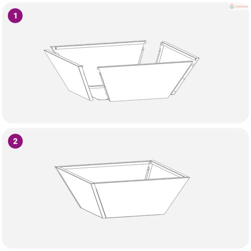 Kerti cserép Fehér 40 x 40 x 15 cm Hidegen hengerelt acél