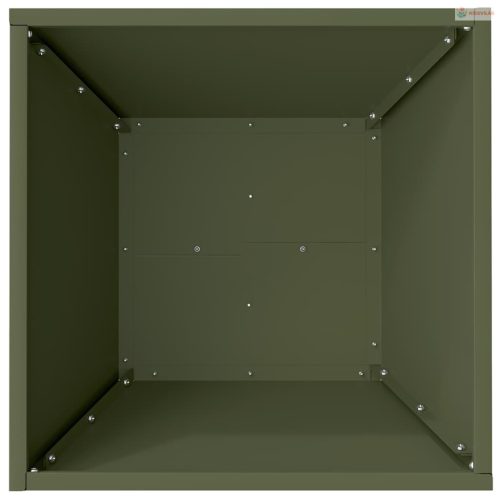 Kerti cserép Olajzöld 40 x 40 x 15 cm Hidegen hengerelt acél