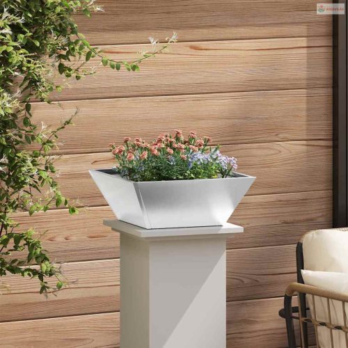 Kerti cserép 5 pcs Ezüst 40 x 40 x 15 cm Rozsdamentes acél