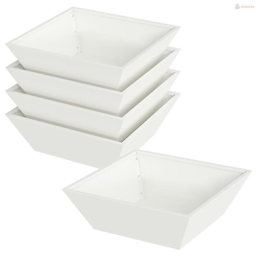 Kerti cserép 5 pcs Fehér 50 x 50 x 15 cm Hidegen hengerelt acél