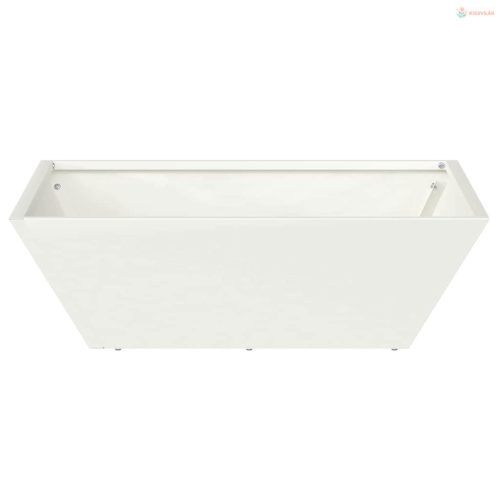 Kerti cserép 5 pcs Fehér 50 x 50 x 15 cm Hidegen hengerelt acél