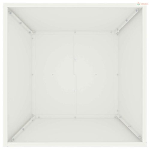 Kerti cserép 5 pcs Fehér 50 x 50 x 15 cm Hidegen hengerelt acél