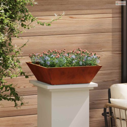 Kerti cserép 5 pcs Rozsdás 50 x 50 x 15 cm Időjárásálló acél