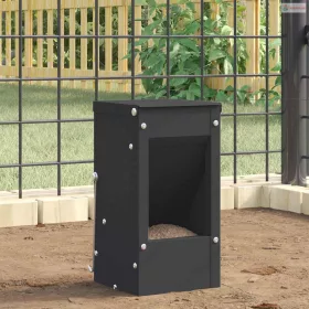   Nyúl Etető Fekete 12,5 x 12,5 x 25 cm Hidegen Hengerelt Acél