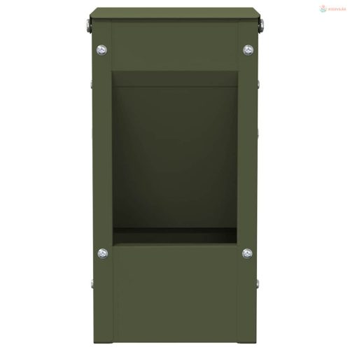 Nyúl Etető Olajzöld 12,5 x 12,5 x 25 cm Hidegen Hengerelt Acél