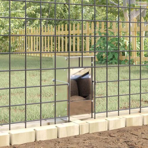 Nyúl Etető Ezüst 12,5 x 12,5 x 25 cm Horganyzott acél