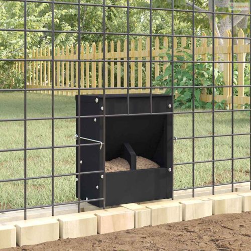 Nyúl Etető Fekete 20 x 12,5 x 25 cm Hidegen Hengerelt Acél