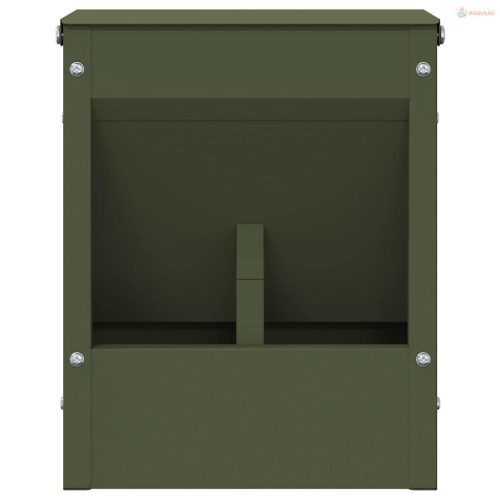 Nyúl Etető Olajzöld 20 x 12,5 x 25 cm Hidegen Hengerelt Acél