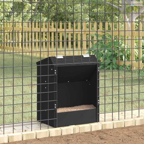 Nyúl Etető Fekete 64.5 x 25.5 x 45.5 cm Hidegen Hengerelt Acél