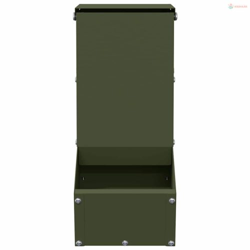 Nyúl Etető Olajzöld 12,5 x 26 x 28,5 cm Hidegen Hengerelt Acél