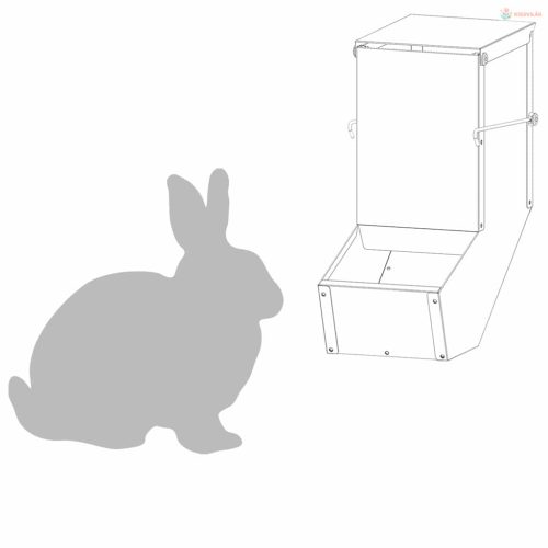 Nyúl Etető Olajzöld 12,5 x 26 x 28,5 cm Hidegen Hengerelt Acél