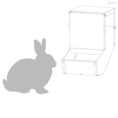 Nyúl Etető Fekete 17,5 x 26 x 28,5 cm Hidegen Hengerelt Acél