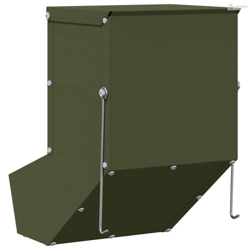 Nyúl Etető Olajzöld 17,5 x 26 x 28,5 cm Hidegen Hengerelt Acél