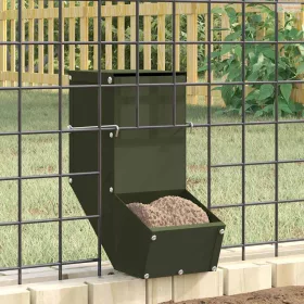   Nyúl Etető Olajzöld 12,5 x 26 x 28,5 cm Hidegen Hengerelt Acél