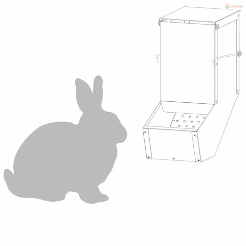 Nyúl Etető Olajzöld 12,5 x 26 x 28,5 cm Hidegen Hengerelt Acél