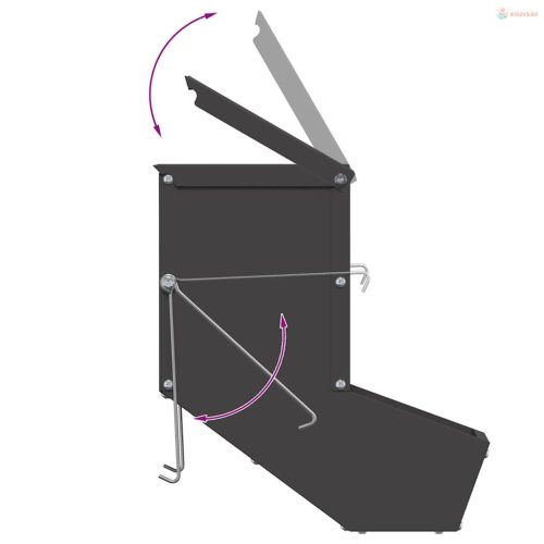 Nyúl Etető Fekete 17,5 x 26 x 28,5 cm Hidegen Hengerelt Acél