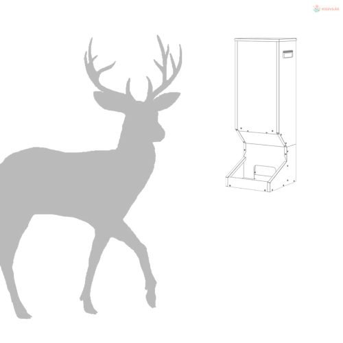 Szarvas etető Fekete 28 x 30 x 80 cm Hidegen Hengerelt Acél