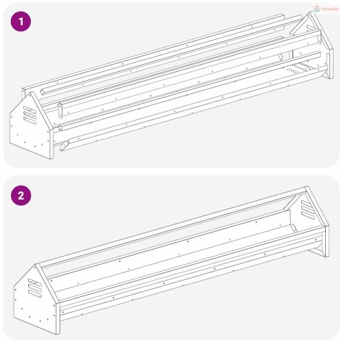 Csirke Etető Tál Fekete 108 x 20,5 x 20 cm