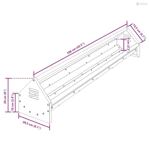 Csirke Etető Tál Olajzöld 108 x 20,5 x 20 cm