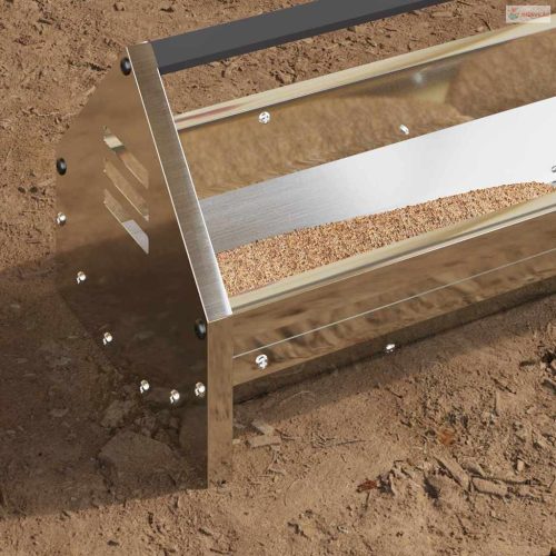 Csirke Etető Tál Ezüst 108 x 20,5 x 20 cm Horganyzott acél