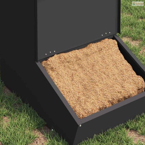 Disznó Etető Fekete 55 x 38 x 76 cm Hidegen Hengerelt Acél