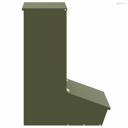 Disznó Etető Olajzöld 55 x 38 x 76 cm Hidegen Hengerelt Acél