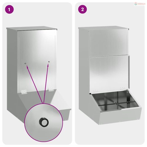 Disznó Etető Ezüst 55 x 38 x 76 cm Horganyzott acél