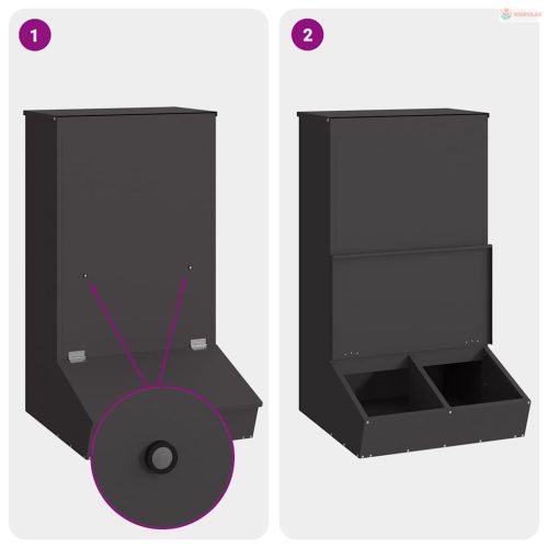 Disznó Etető Fekete 55 x 51 x 91,5 cm Hidegen Hengerelt Acél