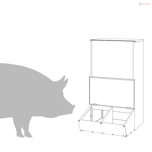 Disznó Etető Olajzöld 55 x 51 x 91,5 cm Hidegen Hengerelt Acél