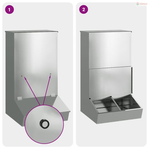 Disznó Etető Ezüst 55 x 51 x 91,5 cm Horganyzott acél