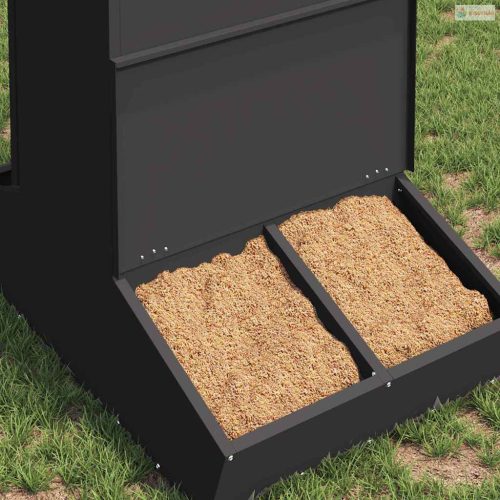 Disznó Etető Fekete 82 x 51 x 91,5 cm Hidegen Hengerelt Acél