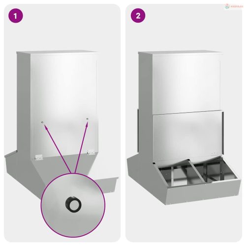 Disznó Etető Ezüst 82 x 51 x 91,5 cm Horganyzott acél