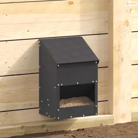 Csirke etető Fekete 21 x 16 x 33 cm Hidegen Hengerelt Acél