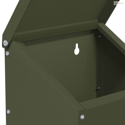 Csirke etető Olajzöld 21 x 16 x 33 cm Hidegen Hengerelt Acél