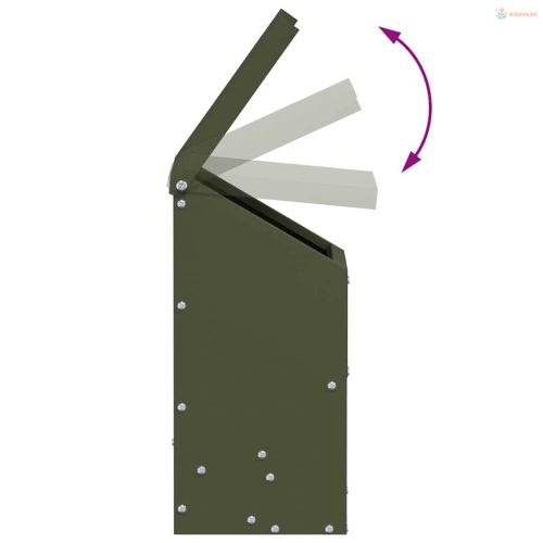 Csirke etető Olajzöld 21 x 16 x 33 cm Hidegen Hengerelt Acél