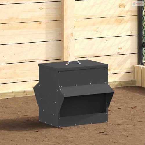 Csirke etető Fekete 40,5 x 45 x 41 cm Hidegen Hengerelt Acél