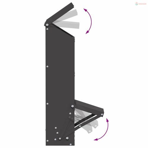 Csirke etető Fekete 13 x 12 x 51 cm Hidegen Hengerelt Acél