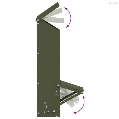 Csirke etető Olajzöld 13 x 12 x 51 cm Hidegen Hengerelt Acél