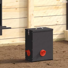   Csirke etető Fekete 32,5 x 20,5 x 43 cm Hidegen Hengerelt Acél