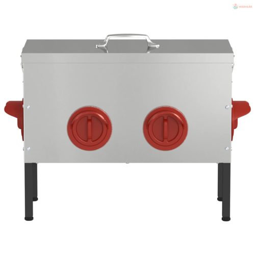 Csirke etető 2 pcs Ezüst 41,5 x 20,5 x 33 cm Horganyzott acél