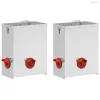 Csirke etető 2 pcs Ezüst 32,5 x 20,5 x 43 cm Horganyzott acél