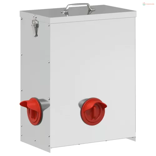 Csirke etető 2 pcs Ezüst 32,5 x 20,5 x 43 cm Horganyzott acél