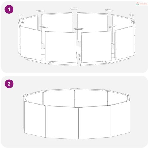 Növénytartó Fehér 120 x 120 x 35 cm Acél