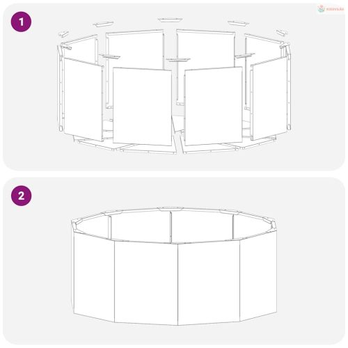 Növénytartó Fehér 90 x 90 x 35 cm Acél