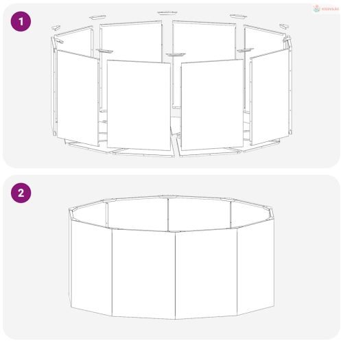 Növénytartó Fekete 120 x 120 x 50 cm Acél