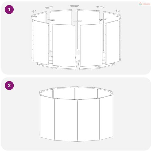 Növénytartó Fekete 90 x 90 x 50 cm Acél