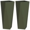 Növénytartó 2 pcs Olajzöld 30 x 30 x 75 cm Acél