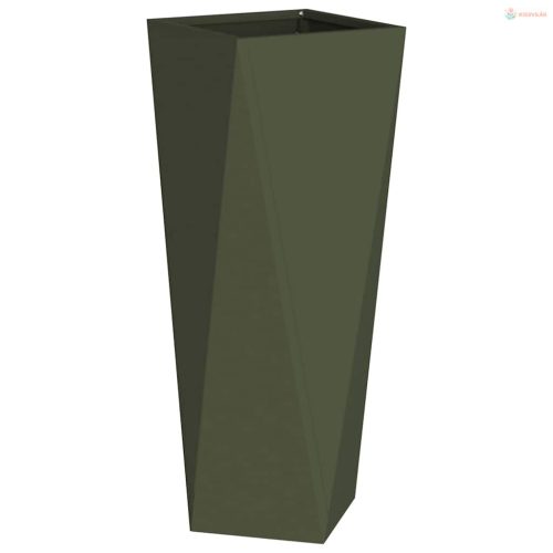 Növénytartó 2 pcs Olajzöld 30 x 30 x 75 cm Acél