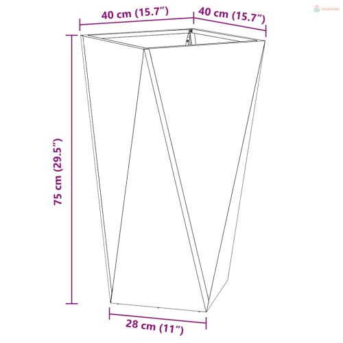 Növénytartó Fekete 40 x 40 x 75 cm Acél