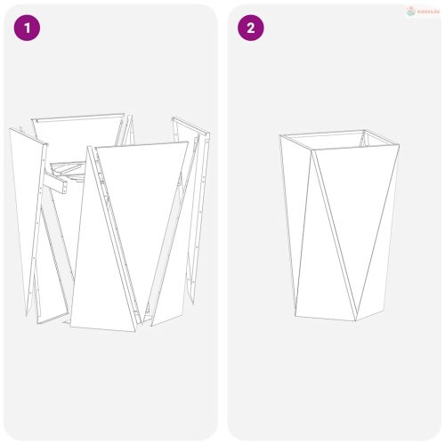 Növénytartó Ezüst 40 x 40 x 75 cm Horganyzott acél